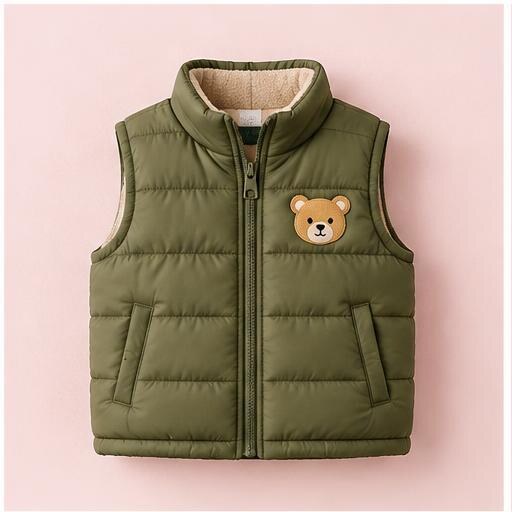 Bear Patch Quilted Vest